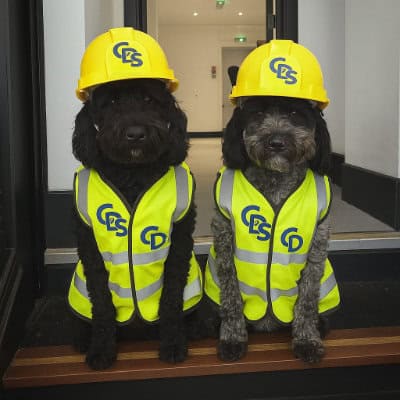 A picture of the Clear Drainage Solutions dogs